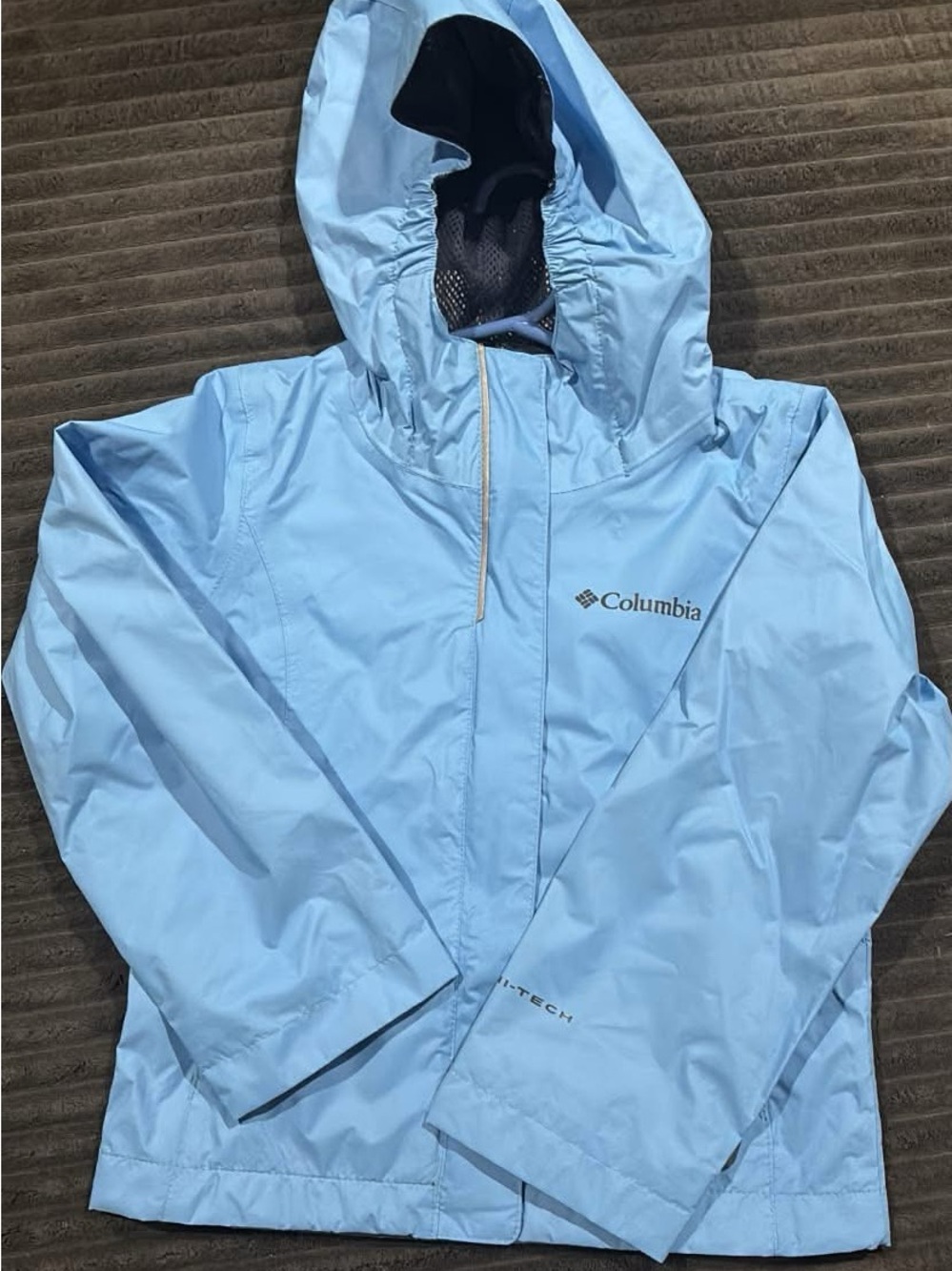 Columbia Kids Light Blue Hooded Waterproof Raincoat